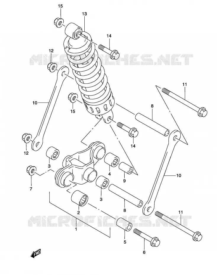 SCHOKBREKER AANEENSCHAKELING (MODELE K4) Suzuki MOTO 500 GS-E 2004  GS500UK4(P19)