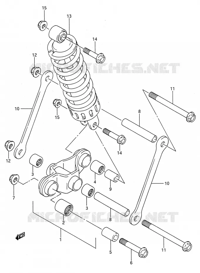 SCHOKBREKER AANEENSCHAKELING (MODELE M/N/P/R/S/T) Suzuki MOTO 500 GS-E 1992  GS500EN(E28)