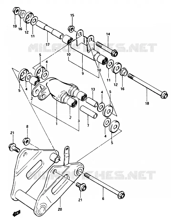 SCHOKBREKER AANEENSCHAKELING Suzuki MOTO 1100 GSX-E 1985  GSX1100ESF(E/F/G)