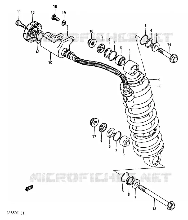 SCHOKDEMPER Suzuki MOTO 650 TEMPTER 1983  GR650XD(D/E)