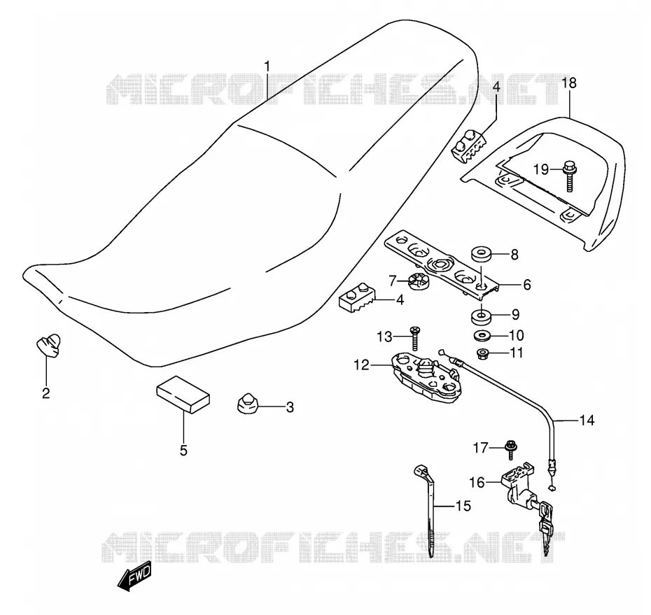 SEAT (MODELE K/L/M/N/P/R) Suzuki MOTO 500 GS-E 1989  GS500EK(E2)