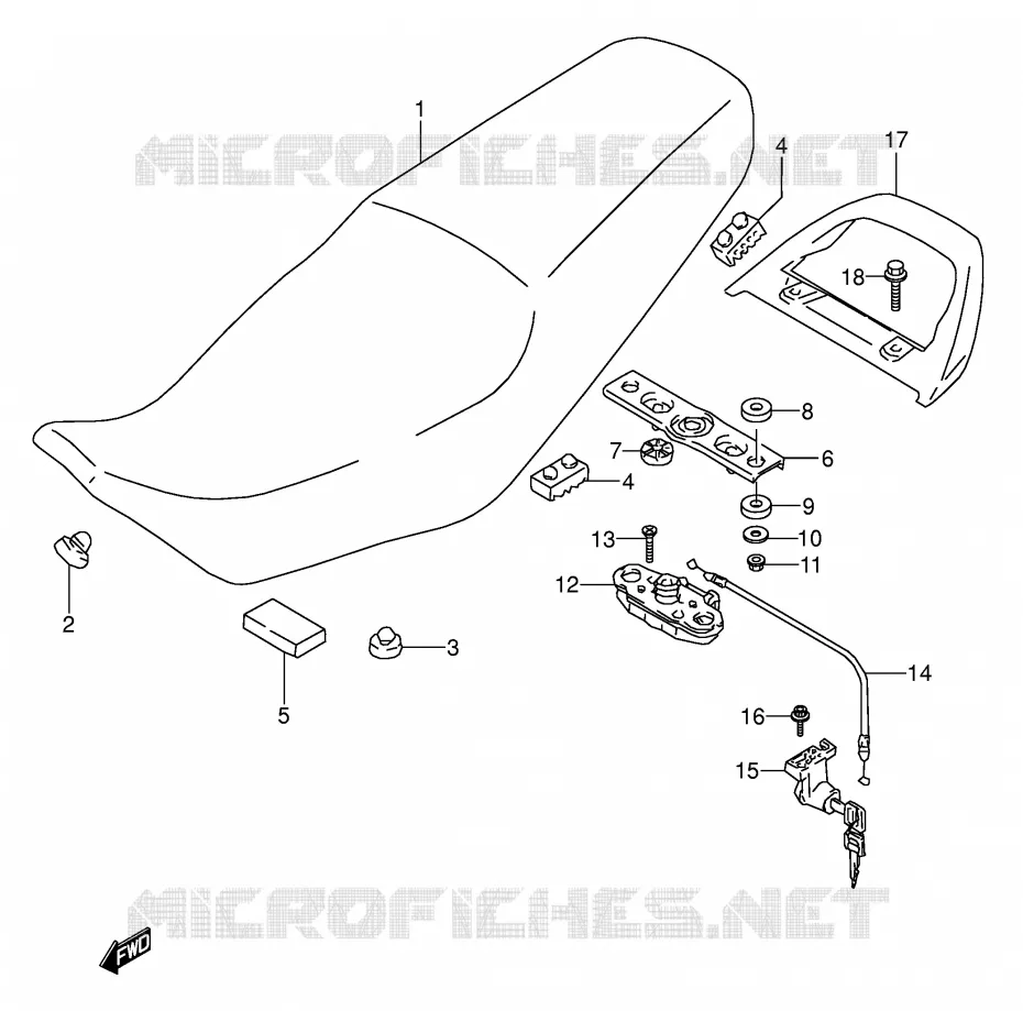 SEAT (MODELE S/T) Suzuki MOTO 500 GS-E 1993  GS500EUP(E2)