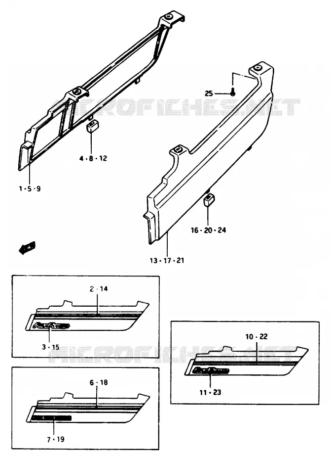 SIDE KUIP (MODELE G) Suzuki MOTO 1100 GSX-E 1985  GSX1100ESF(E/F/G)