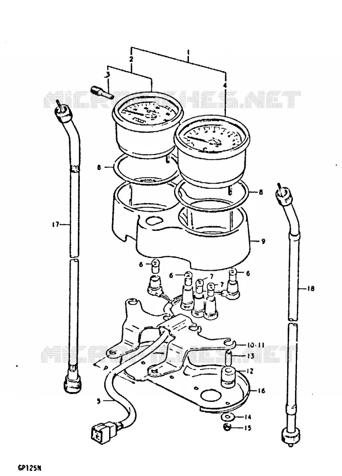 SNELHEIDSMETER (E10, E14) Suzuki MOTO 125 GP 1992  GP125N(C/N)