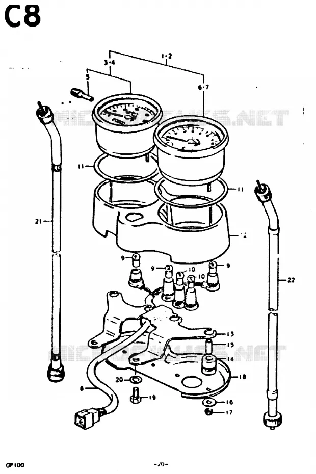 SNELHEIDSMETER (E6, E13, E30) Suzuki MOTO 100 GP 1992  GP100UN(C/N)