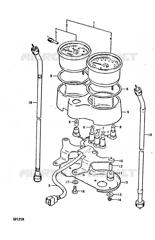 SNELHEIDSMETER (GP125UC, GP125UN) Suzuki MOTO 125 GP 1992  GP125N(C/N)