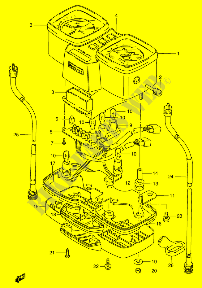 SNELHEIDSMETER (GS125ESX/ESY,GS125X) voor Suzuki GS 125 1999