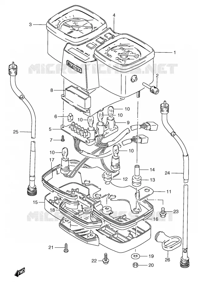 SNELHEIDSMETER (GS125ESX/ESY,GS125X) Suzuki MOTO 125 GS 1999  GS125UX(E71)