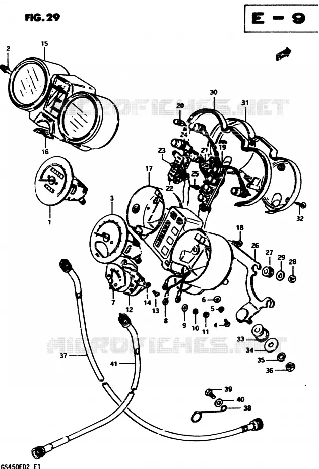 SNELHEIDSMETER (MODELE D) Suzuki MOTO 450 GS 1982  GS4502(2/Z/D)