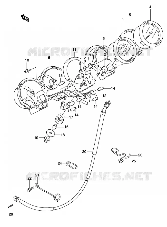 SNELHEIDSMETER (MODELE K3) Suzuki MOTO 500 GS-F 2004  GS500FUK4(P19)