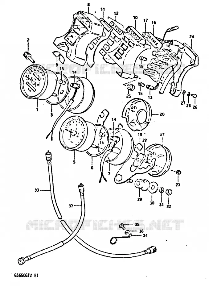 SNELHEIDSMETER (MODELE X) Suzuki MOTO 650 GS 1982  GS650GTZ(X/Z)