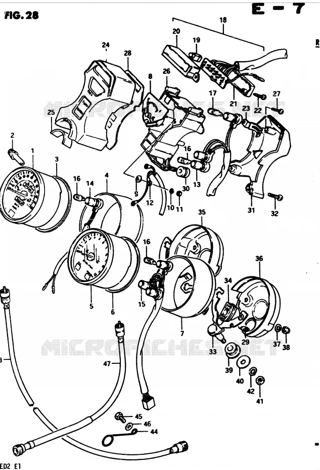SNELHEIDSMETER (MODELE Z) Suzuki MOTO 450 GS-E 1983  GS450ED2(2/Z/D)