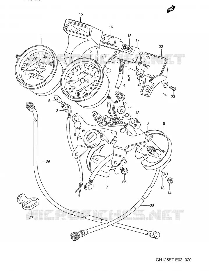 SNELHEIDSMETER Suzuki MOTO 125 GN 1994  GN125ER(E3)