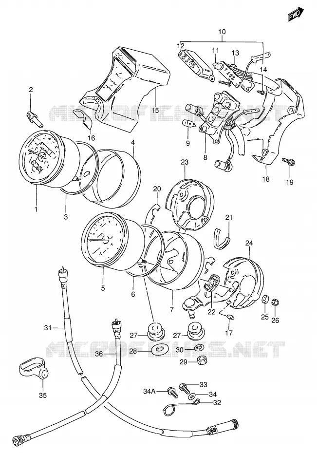 SNELHEIDSMETER Suzuki MOTO 250 GN 1992  GN250N(E2)