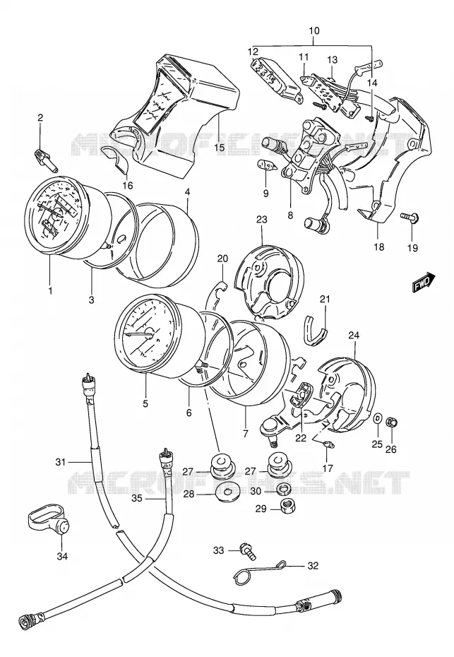 SNELHEIDSMETER Suzuki MOTO 250 GN 2000  GN250Y(E2)
