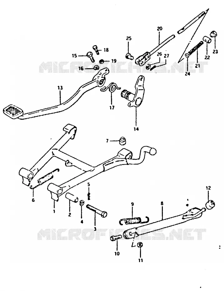 STAND - ACHTER REMPEDAAL Suzuki MOTO 250 GS 1996  GS250TT(T/X)