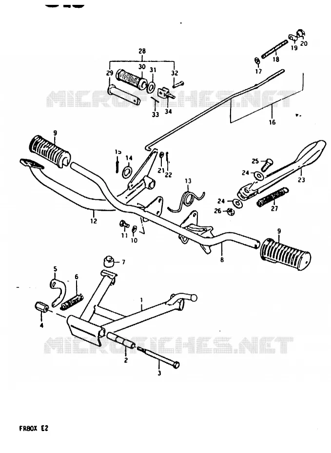STAND - ACHTER REMPEDAAL Suzuki SCOOTER 80 FR 1981  FR80X