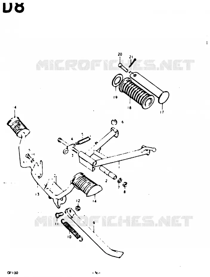 STAND - FOOTREST Suzuki MOTO 100 GP 1992  GP100UN(C/N)