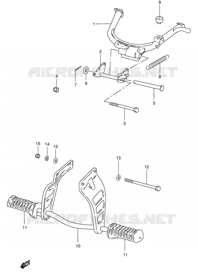 STAND - FOOTREST Suzuki SCOOTER 50 FZ 1993  FZ50NP(E1)