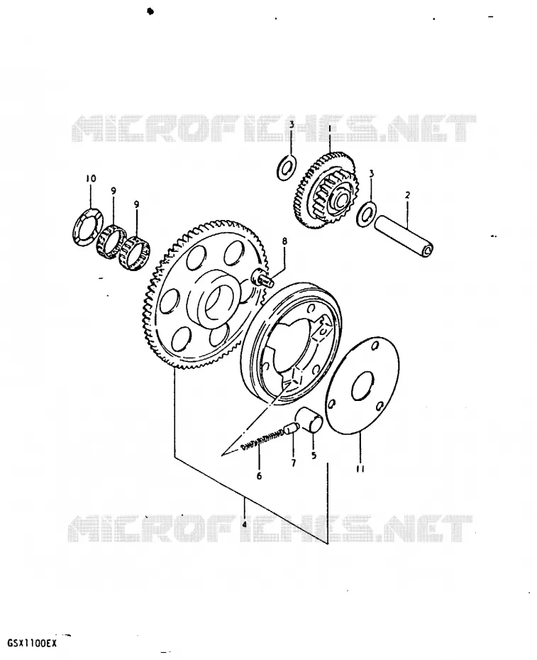 STARTMOTOR CLUTCH Suzuki MOTO 1100 GSX 1980  GSX1100T(T/X)