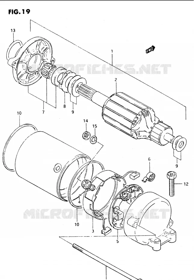 STARTMOTOR (MODELE E) Suzuki MOTO 1100 GS-G 1985  GS1100GF(E/F/G)