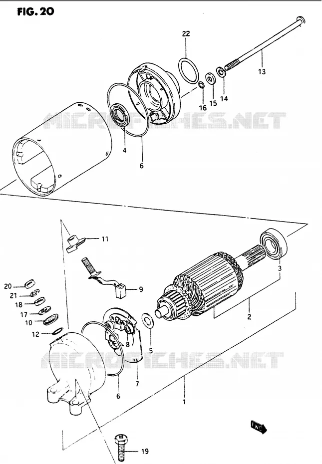 STARTMOTOR (MODELE F/G) Suzuki MOTO 1100 GS-G 1984  GS1100GE(E/F/G)