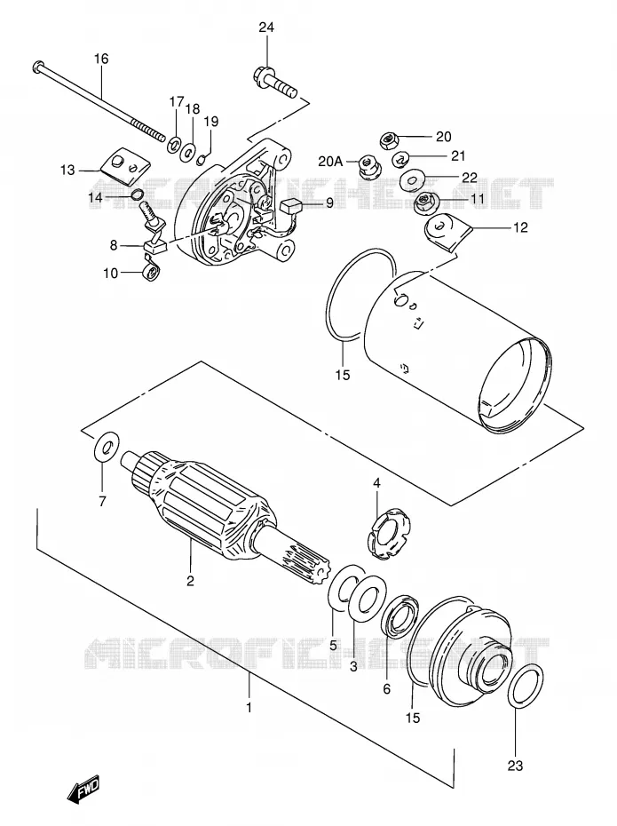 STARTMOTOR (MODELE Z/D/K) Suzuki MOTO 125 GN 1991  GN125M(E1)