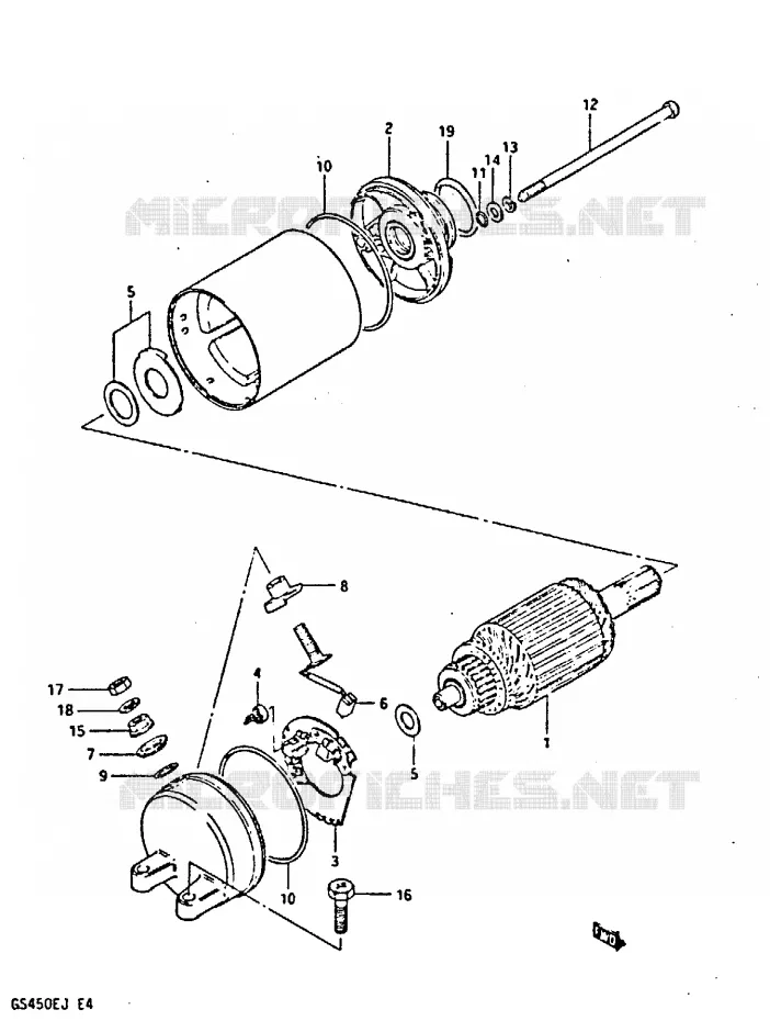 STARTMOTOR Suzuki MOTO 450 GS-E 1986  GS450EG(E/F/G/H/J)