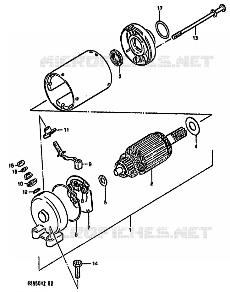 STARTMOTOR Suzuki MOTO 550 GS 1981  GS550MX(X/Z)