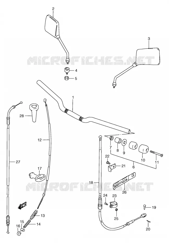 STUUR - KABELS (GS125UX/UY E71) Suzuki MOTO 125 GS 2000  GS125SUY(E71)