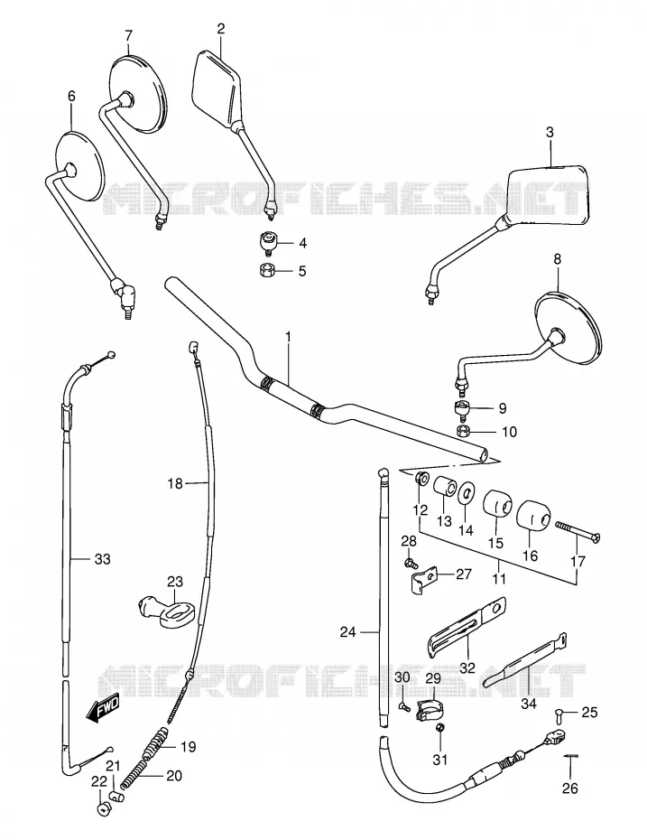 STUUR - KABELS (GS125Z/D) Suzuki MOTO 125 GS 1982  GS125ESZ(E1)