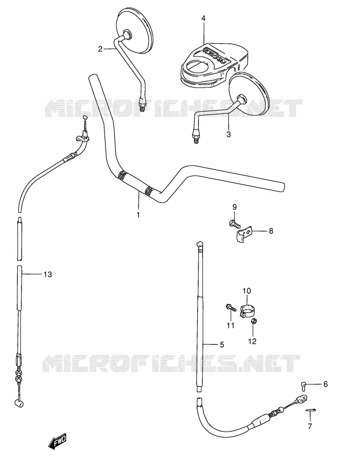 STUUR - KABELS (MODELE N,GN125ER) Suzuki MOTO 125 GN 1982  GN125EZ(E1)