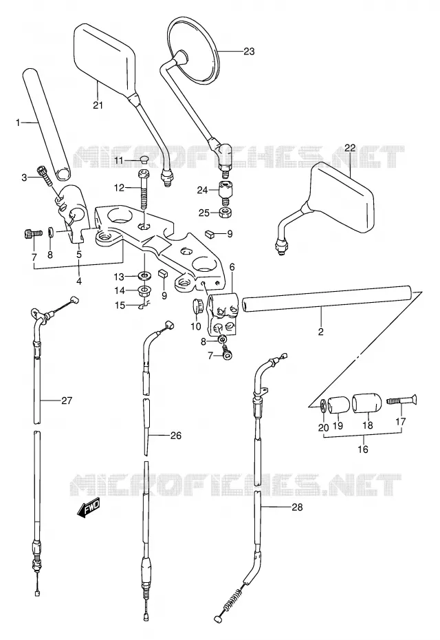 STUUR (MODELE K) Suzuki MOTO 500 GS-E 1996  GS500EUT(E2)