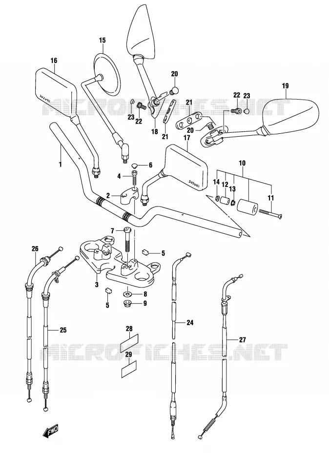 STUUR (MODELE K4) Suzuki MOTO 500 GS-F 2004  GS500FK4(P19)