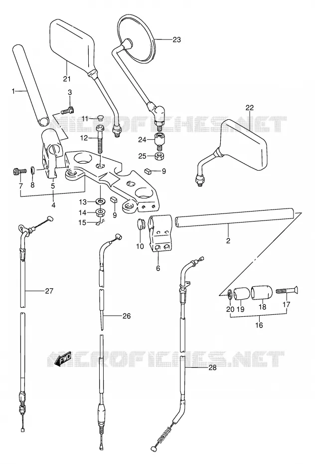 STUUR (MODELE L/M/N/P) Suzuki MOTO 500 GS-E 1991  GS500EUM(E2)