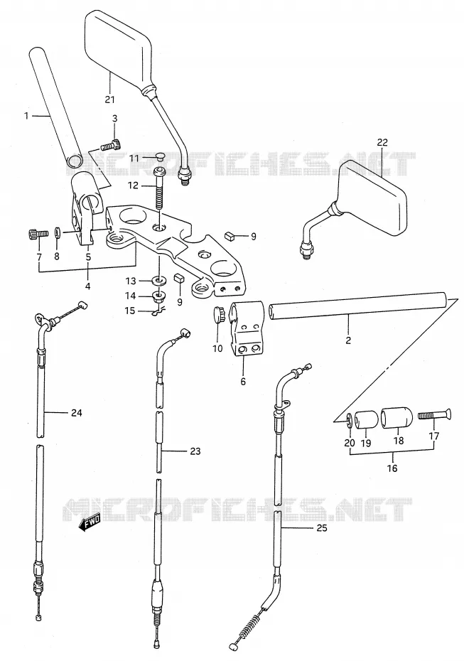 STUUR (MODELE L/M/N) Suzuki MOTO 500 GS-E 1990  GS500EUL(E28)