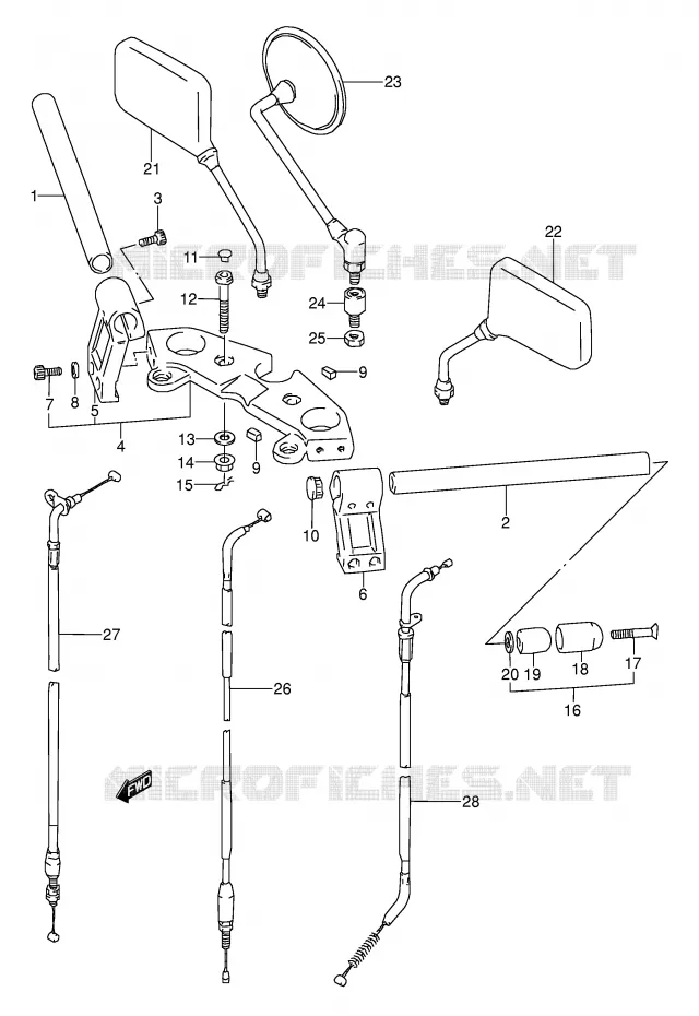 STUUR (MODELE R) Suzuki MOTO 500 GS-E 1994  GS500ER(E2)