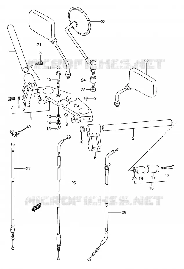 STUUR (MODELE T) Suzuki MOTO 500 GS-E 1990  GS500EUL(E2)