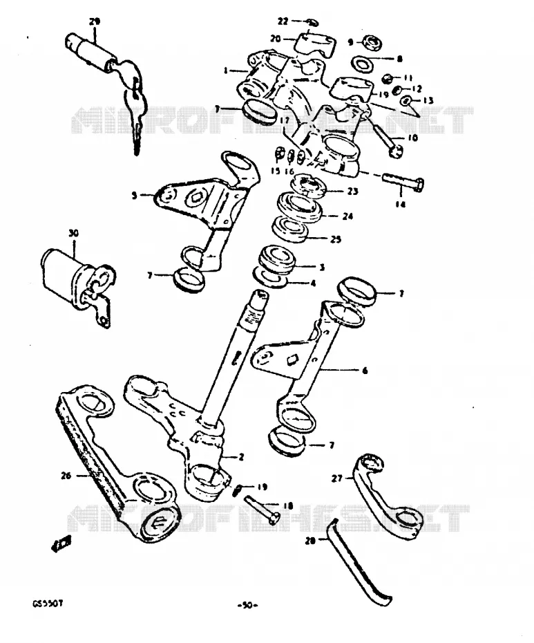 STUURKOLOM (E15, E22, E26) Suzuki MOTO 550 GS 1980  GS550T(T)