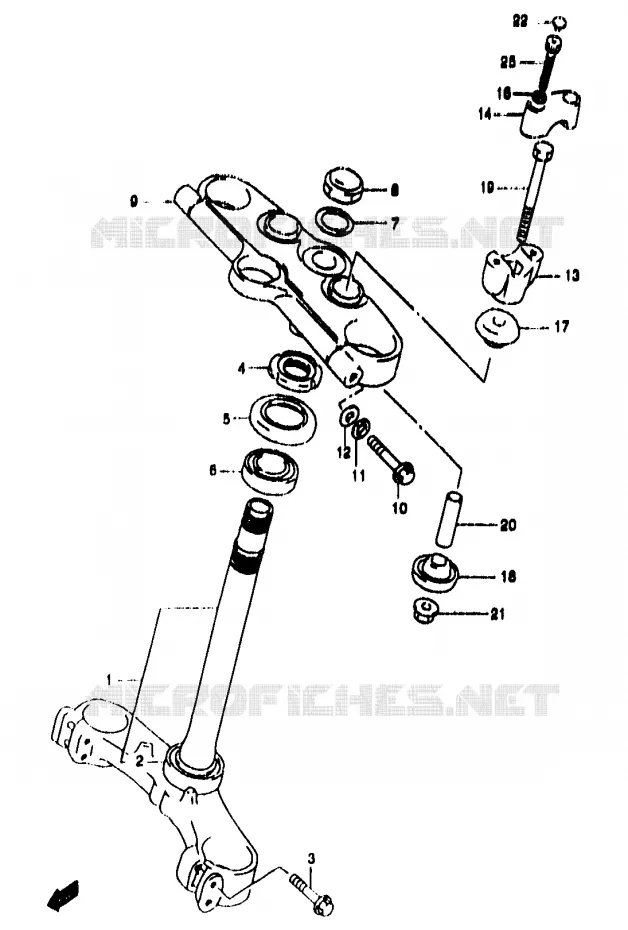 STUURKOLOM (GSF1200SAV/SAW/SAX/SAY) Suzuki MOTO 1200 BANDIT 2000  GSF1200SAY(T/V/W/X/Y)