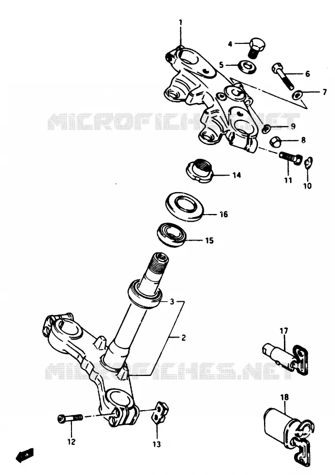 STUURKOLOM GSX1100ESE/EFE/ESF/EFF/ESG/EFG,GS1150ESF/EFF/E Suzuki MOTO 1100 GSX-E 1984  GSX1100EFE(E/F/G)