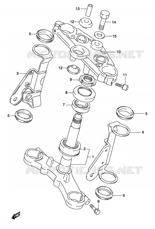 STUURKOLOM (MODELE K3) Suzuki MOTO 500 GS-F 2004  GS500FK4(P19)