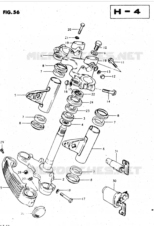 STUURKOLOM (MODELE T, X) Suzuki MOTO 450 GS-L 1996  GS450LT(E2)