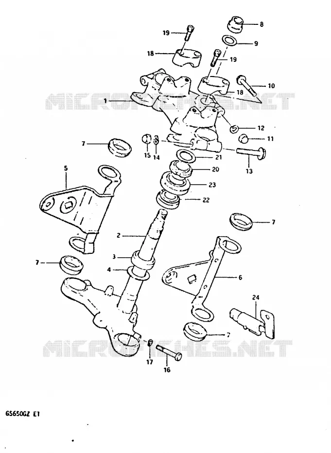 STUURKOLOM (MODELE X) Suzuki MOTO 650 GS 1982  GS650GZ(X/Z)