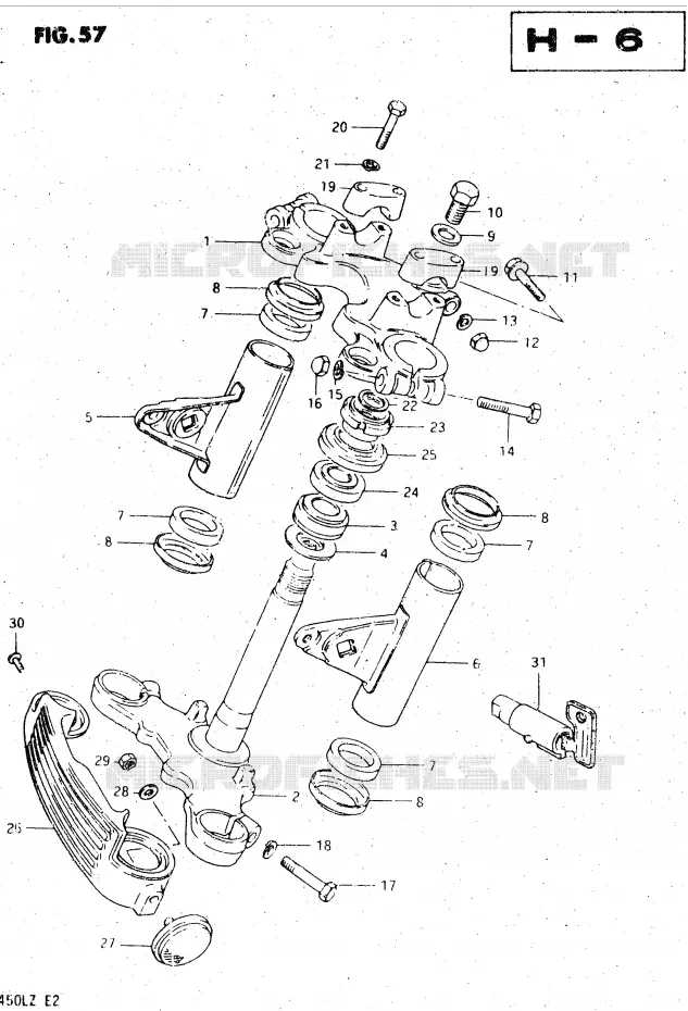 STUURKOLOM (MODELE Z) Suzuki MOTO 450 GS-L 1982  GS450LZ(E2)