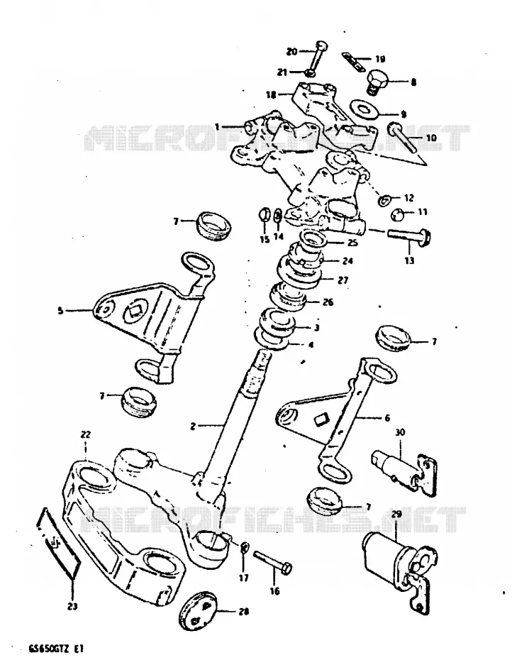 STUURKOLOM (MODELE Z) Suzuki MOTO 650 GS 1982  GS650GTZ(X/Z)
