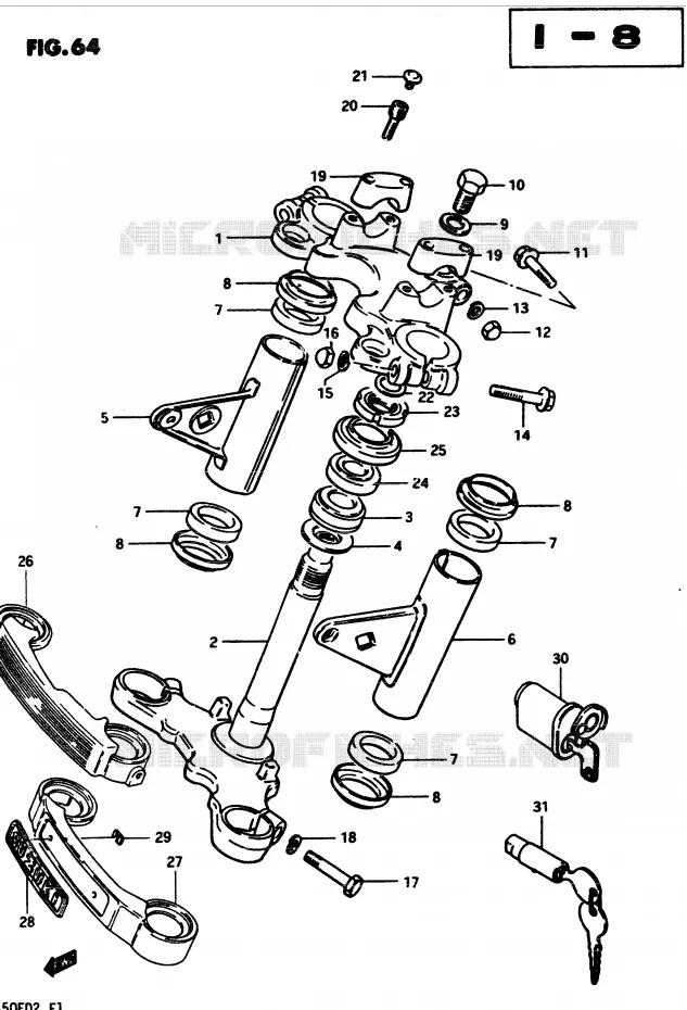 STUURKOLOM Suzuki MOTO 450 GS 1982  GS4502(2/Z/D)