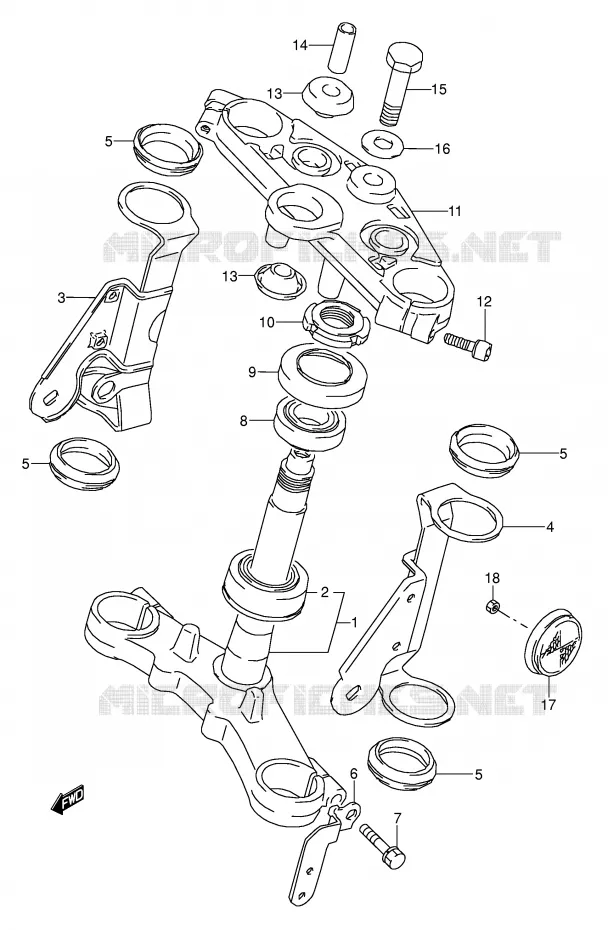 STUURKOLOM Suzuki MOTO 500 GS-E 1996  GS500EUT(E2)