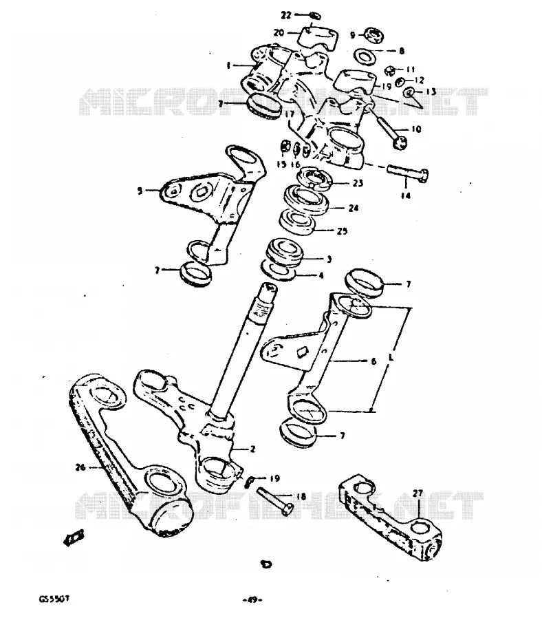 STUURKOLOM Suzuki MOTO 550 GS 1980  GS550T(T)
