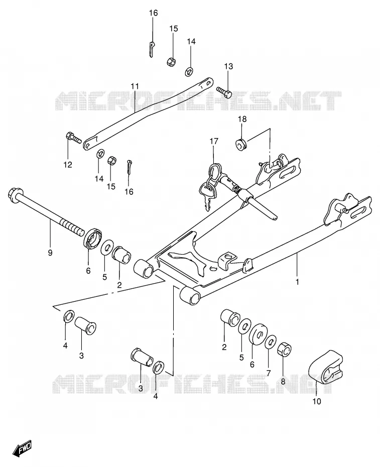 SWINGARM (E15,E17) Suzuki MOTO 125 GS 1989  GS125ESK(E1)